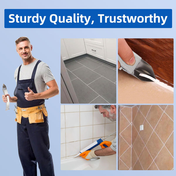 iLitLuk Drip-Free Caulking Gun Ratchet Rod Caulk Gun Applicator 15:1 Thrust Ratio Labor-Saving Lightweight Nylon Frame Cartridge Gun for 10oz/300ml Standard Caulk Tubes with Silicone Finishing Tools