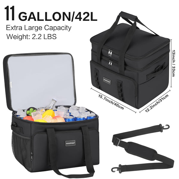 Hulongo Cool Bag Insulated Cooler Bag Waterproof Picnic Double Thermal Bag For Camping, Travel, Grocery Shopping & Fishing, 42L