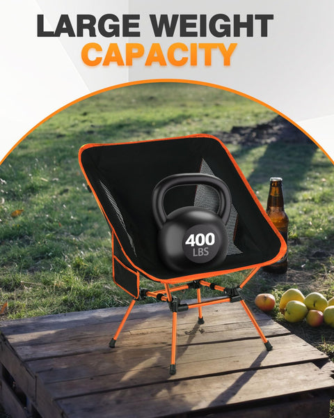 Evolpor Lightweight Folding Camping Chair with Storage Pocket & Carry Bag, High Weight Capacity, Portable for Camping, Hiking, Fishing – Great Gift for Dad, Blue