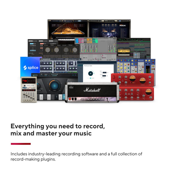 Focusrite Scarlett 2i2 4th Gen USB Audio Interface for Recording, Songwriting, Streaming and Podcasting — High-Fidelity, Studio Quality Recording, and All the Software You Need to Record