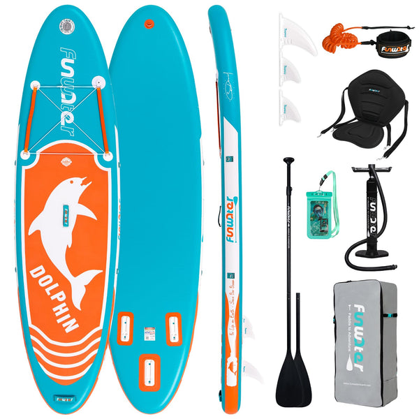 FunWater SUP Inflatable Stand Up Paddle Board 11'6"/11'/10'5" Ultra-Light with Inflatable Board,ISUP Accessories,Three Fins,Adjustable Paddle, Pump,Backpack, Leash,Waterproof Bag