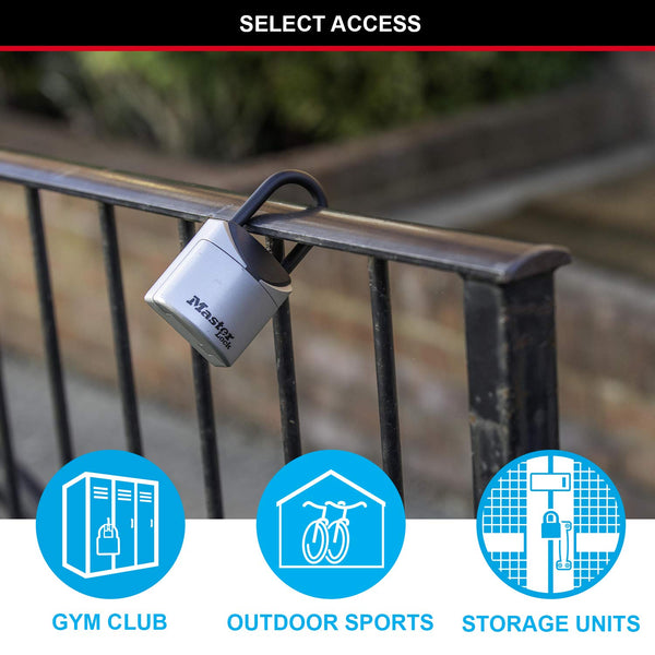 MASTER LOCK Key Safe Wall Mounted, Medium 85 x 119 x 36 mm, Outdoor, Mounting Kit, for Home Office Industries Vehicles, Black & Silver