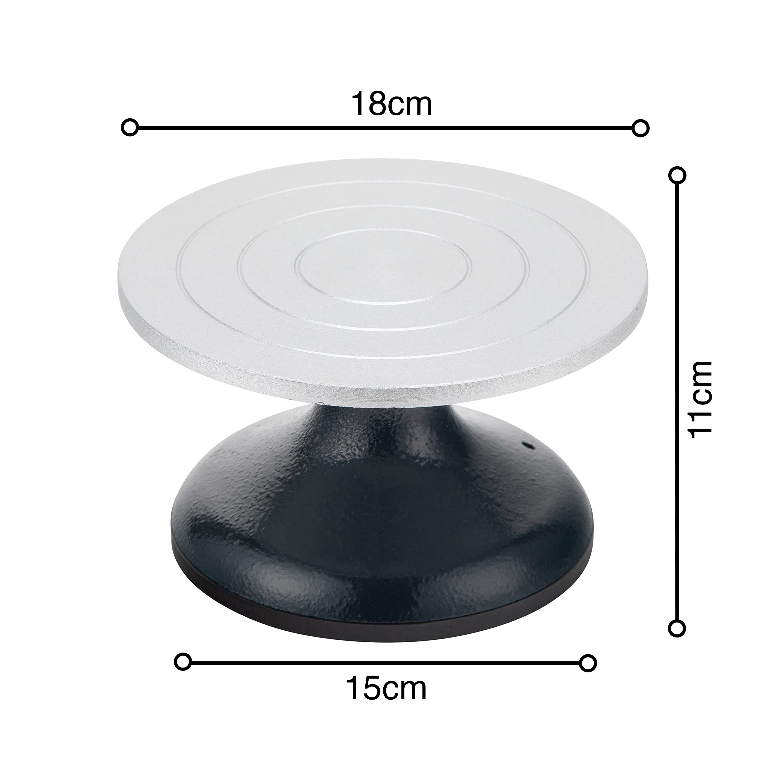 Agustu Pottery & Sculpting Wheel 18cm - Metal Banding Turntable with Ball Bearings, Non-Skid Base, Smooth Spinning - Ideal for Clay Ceramics, Cake