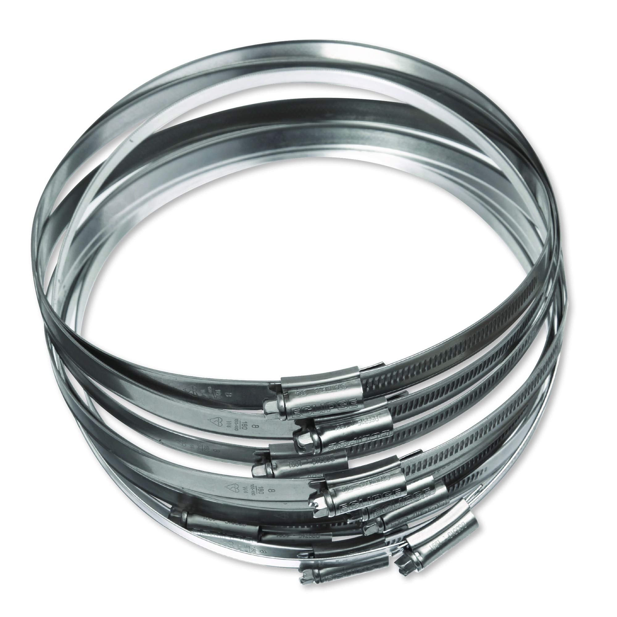 Eclipse Professional Tools ECW1-2A W1 Box of 10 35-50mm (1 ⅜" - 1 ¾") Mild Steel Worm Gear Hose Clamps