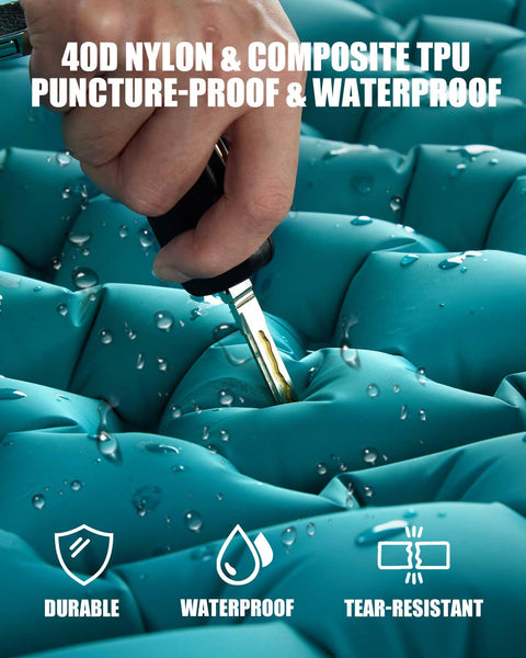 AKSOUL Self Inflating Sleeping Mat for Camping: 8-12CM Thickness Single Camp Mattress, Double Joinable Camping Inflatable Mat