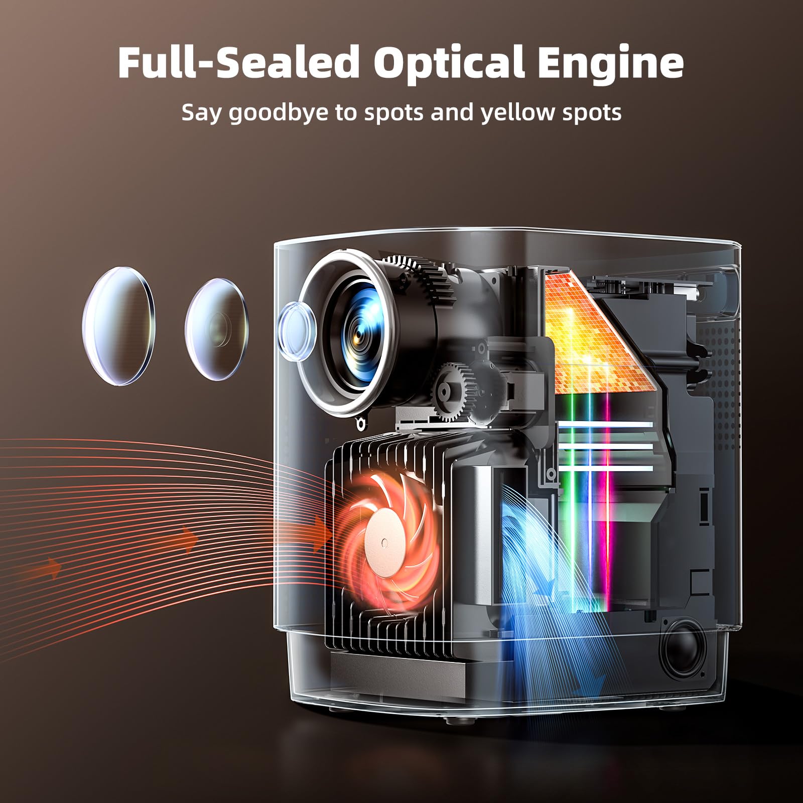 【Electric Focus】TOPTRO Portable Projector, Mini Projector with Full HD 1080P, 22000 Lumen, WiFi 6 Bluetooth, 4D/4P Correction, Home Cinema Smart Projector for Bedroom Compatible with TV Stick