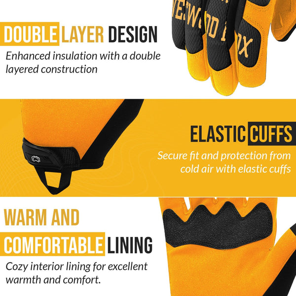 WESTWOOD FOX Gardening Working Gloves Garden Thorn Proof Flexible Heavy Duty Leather Mechanic Utility Dexterity Breathable Construction Gloves for Work Mens Women (Metallic Orange, L)