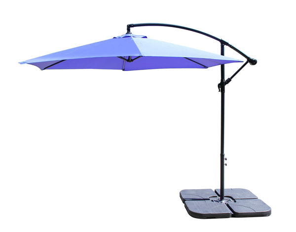 All Seasons Gazebos Ross James premium garden parasol umbrella with crank handle including base weight (Green)