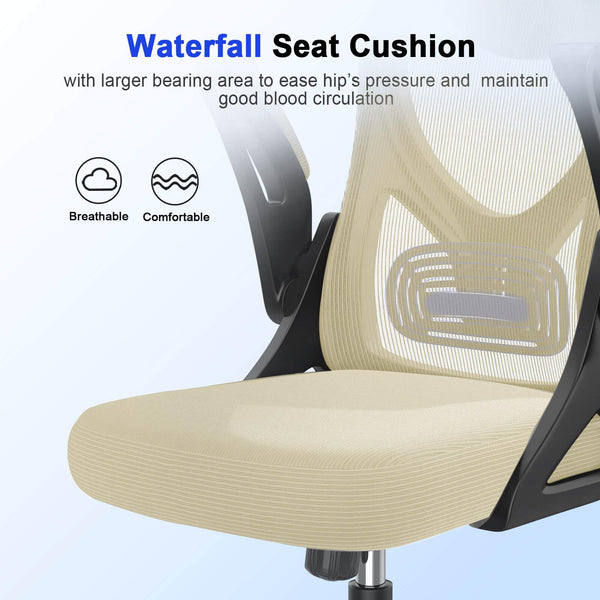 Office Chair - Ergonomic Desk Chair with Lumbar Support Headrest Adjustable, Padded Flip-up Armrests Comfy Seat Cushion High Back Executive Manager Chair For Home Office