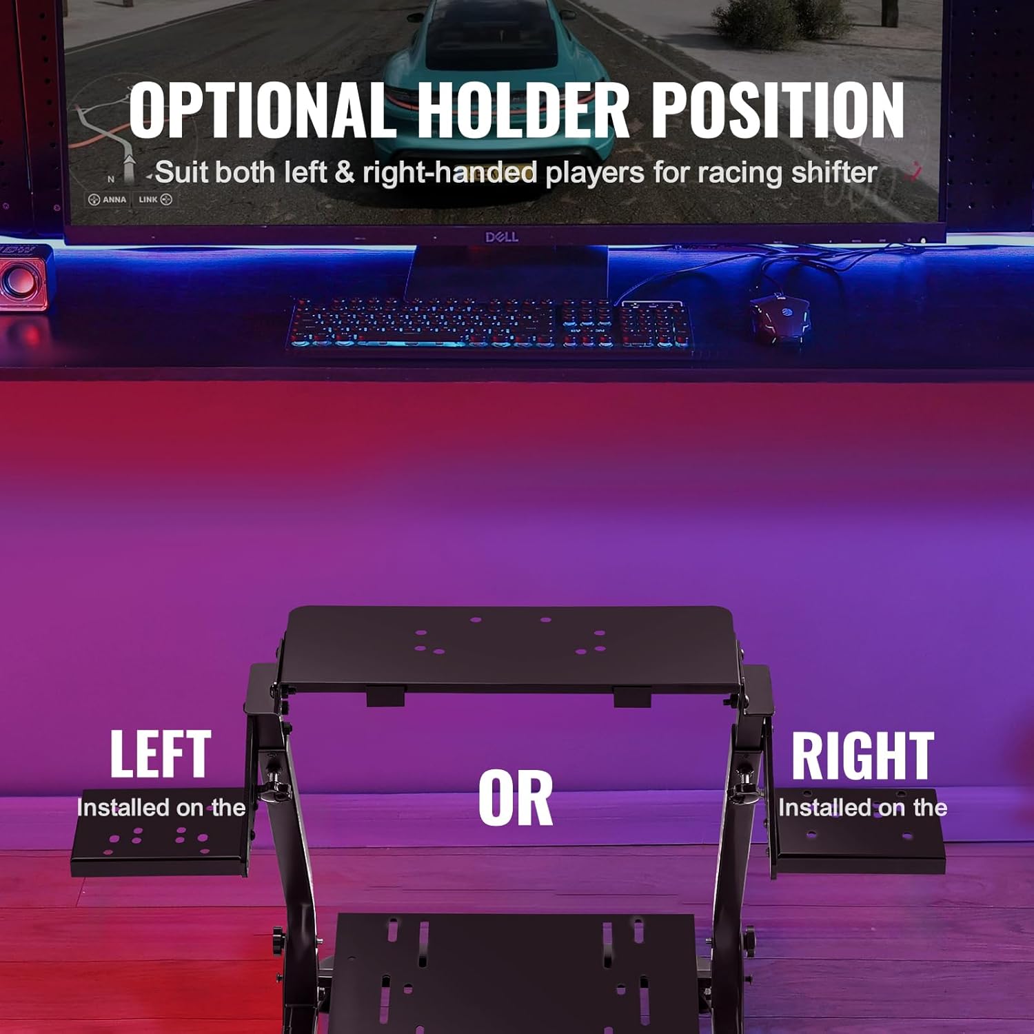 VEVOR Steering Wheel Stand,G920 Racing Wheel Stand,Logitech Wheel Stand for G25 G27 G29,GT Racing Simulator Wheel Stand,Wheel Support and Pedal not Included