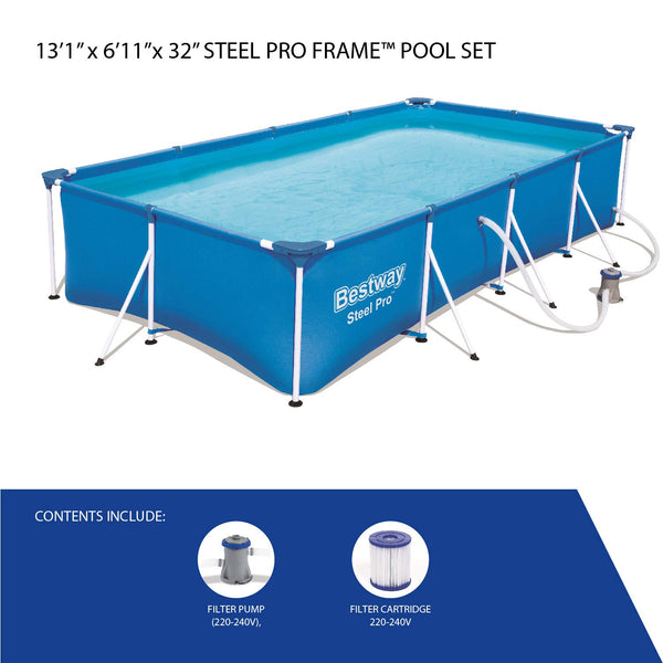 Bestway Steel Pro | Metal Frame Above Ground Pool, Family Outdoor Pool 9.10ft