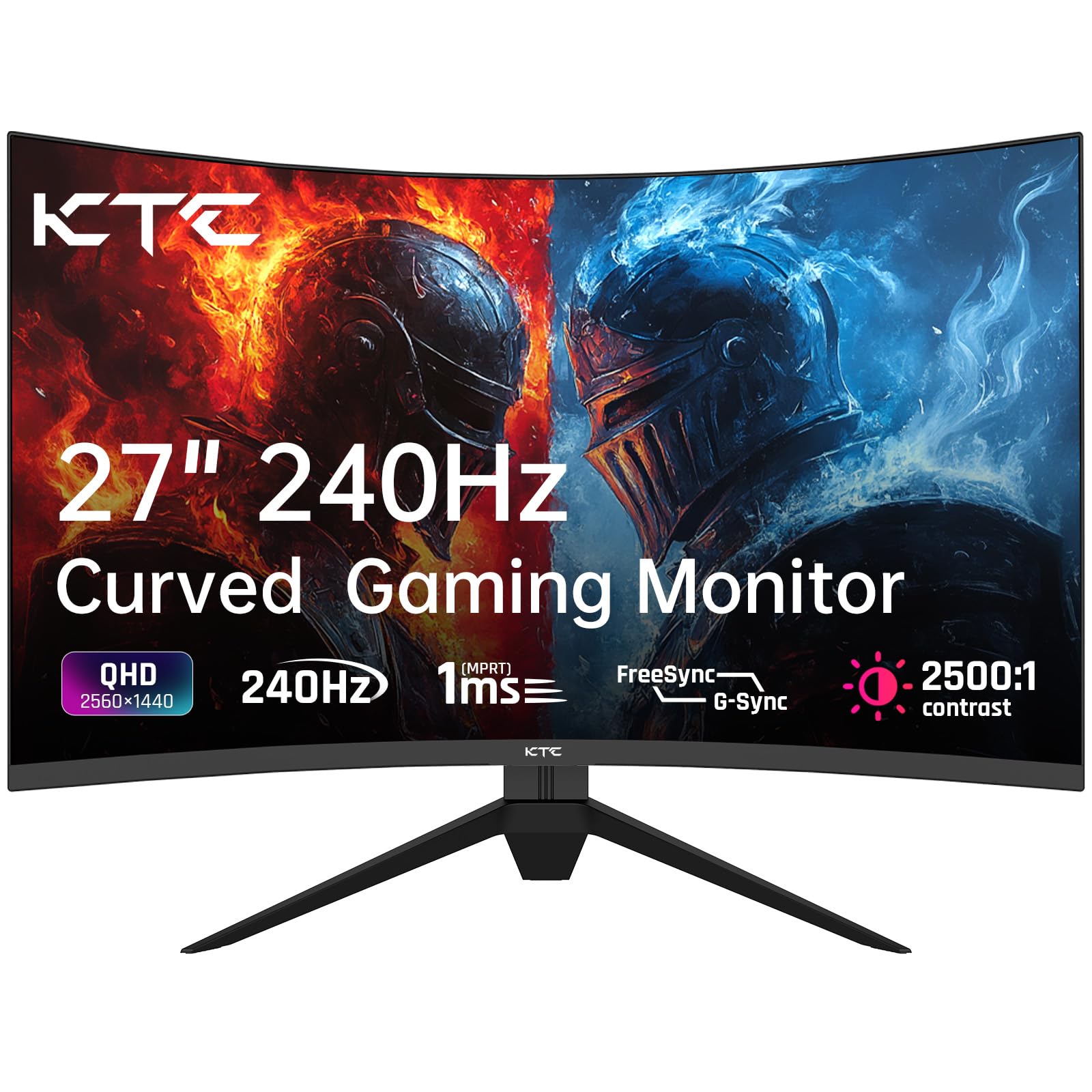 KTC Flat 32 Inch Monitor, QHD 1440P 2K@100Hz IPS Large Computer Monitor, Ultra Thin Bezels, Anti-Blue Light, HDR10, 103% sRGB, 86% DCI-P3, 350 Nits, 3ms MPRT, Adaptive Sync for Working and Gaming