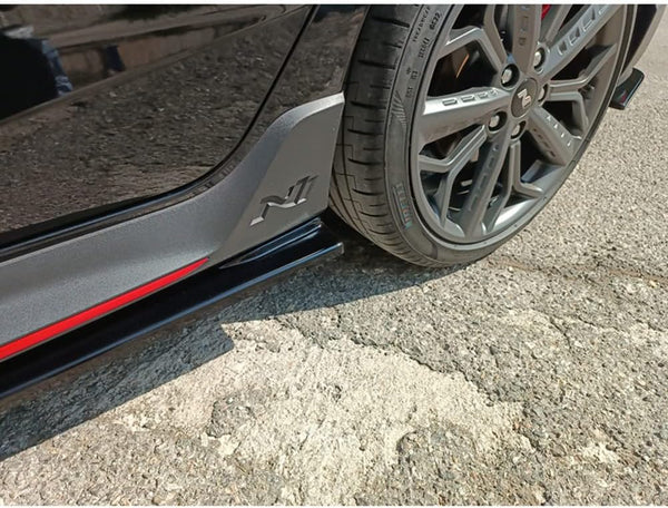 Motordrome Set side skirts compatible with Hyundai i20 III N/N-Line 2020- (ABS Glossy black)