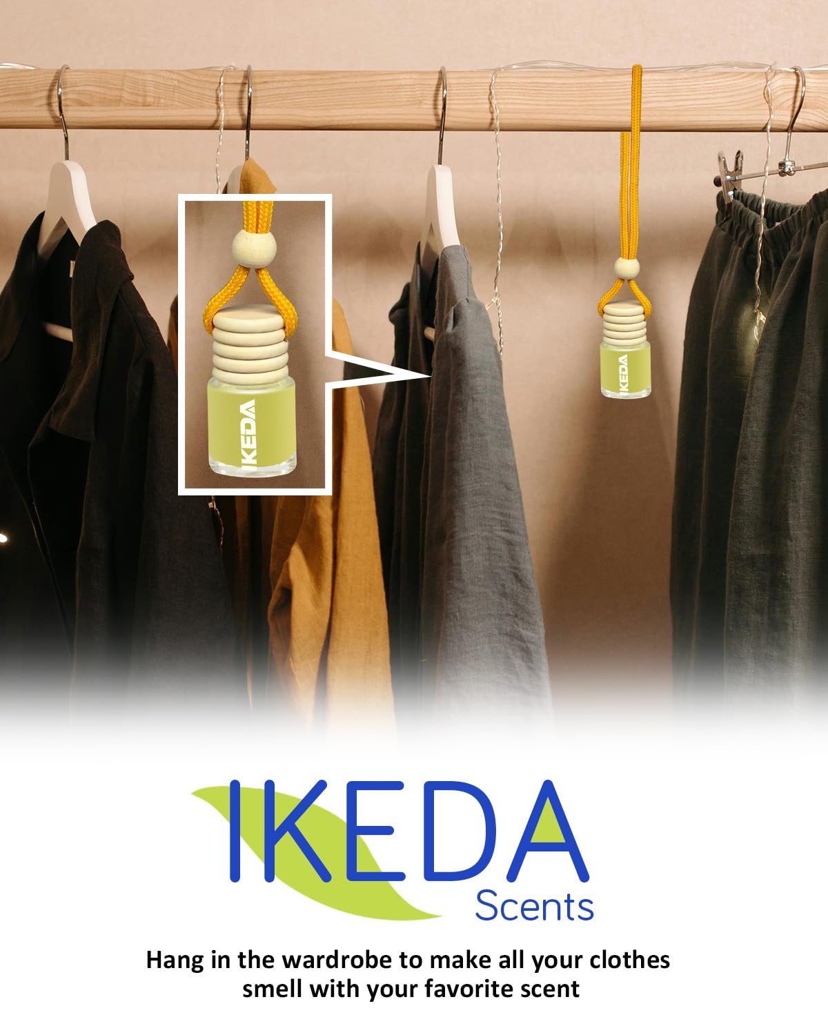 Ikeda scents Ikeda Car Air Fresheners | Automotive Hanging Pendant | Auto Perfume Diffuser with Real Oil | Strong and Long Last Fragrance | Fresh Smell Cover Odours | Car Accessories for Men Women