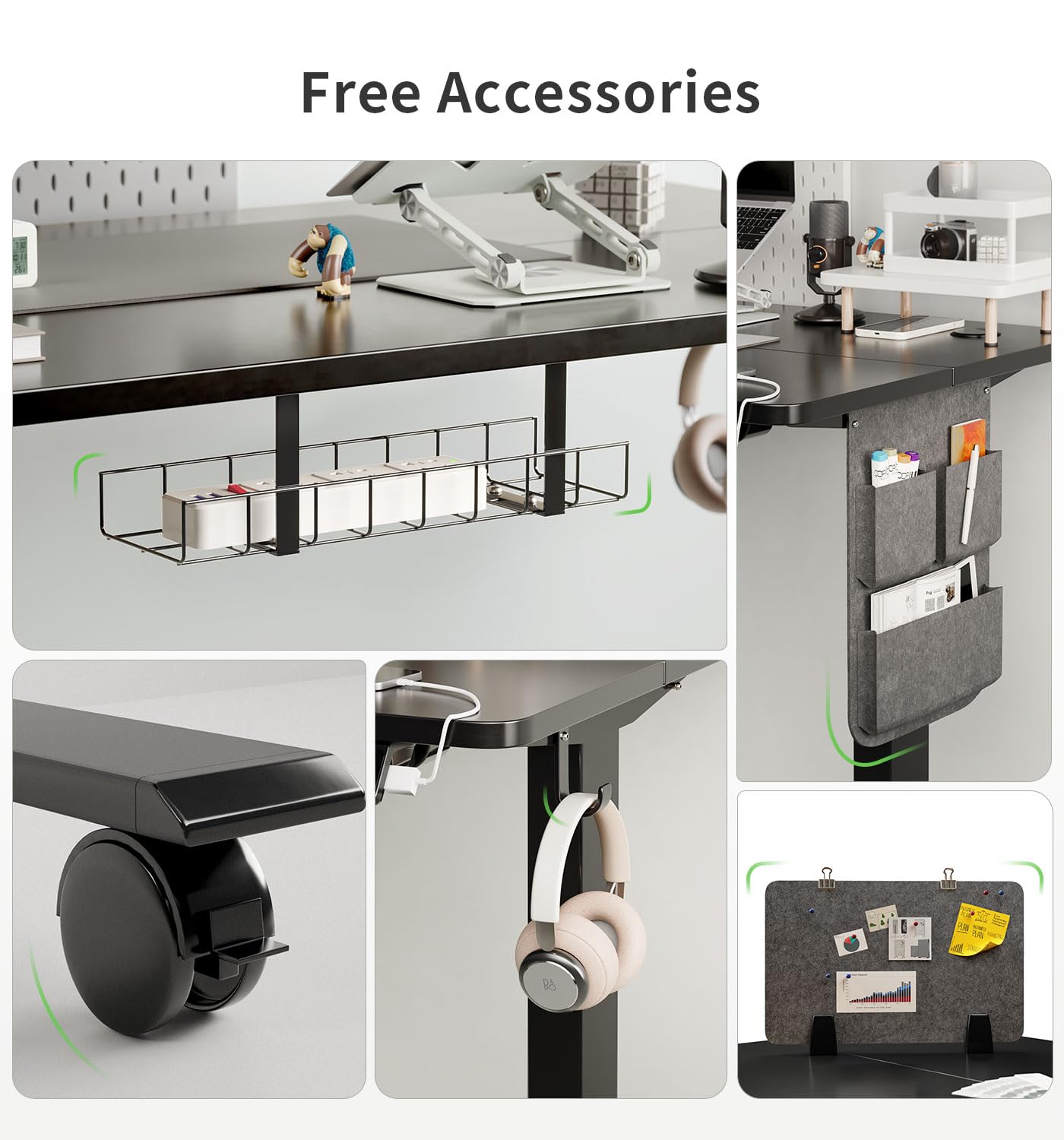 MAIDeSITe Height Adjustable Standing Desk Electric Standing Desk Sit Stand Desk Stand Up Desk with Cable Tray 120 * 60cm Desktop for Home Office