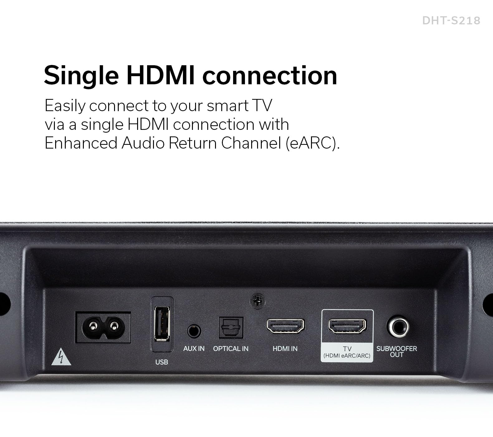 Denon DHT-S316 Soundbar and Wireless Subwoofer for Surround Sound, Bluetooth Sound Bar with Dolby Digital, DTS Decoding, Dialogue Enhancer, HDMI ARC, Wall Mountable, Music Streaming