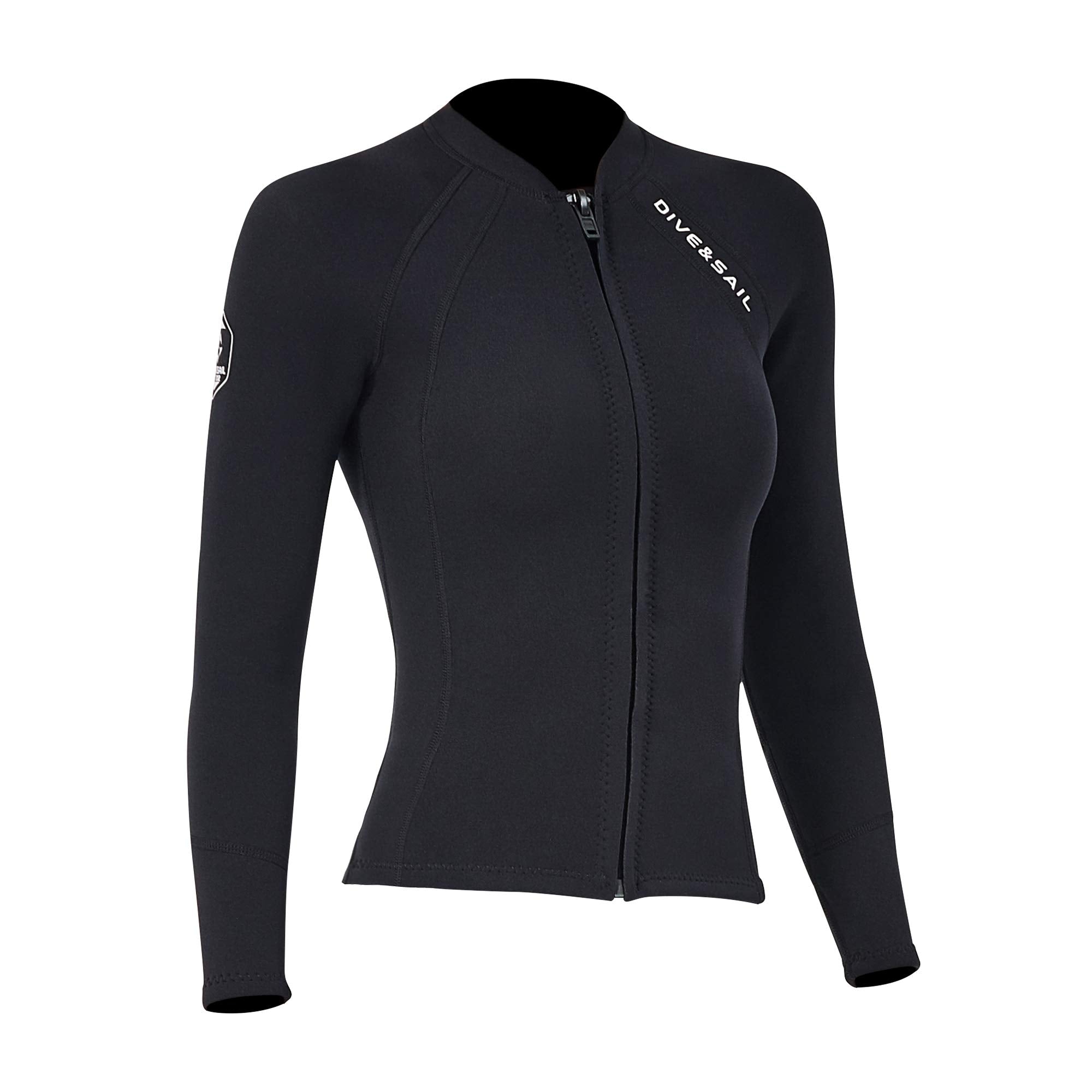 EUPTE 2mm Wetsuits Women/Men Long Sleeve Jacket UPF50+ UV Protection Diving Skin Suit Top for Scuba Diving Snorkeling Surfing Swimming (women, M)