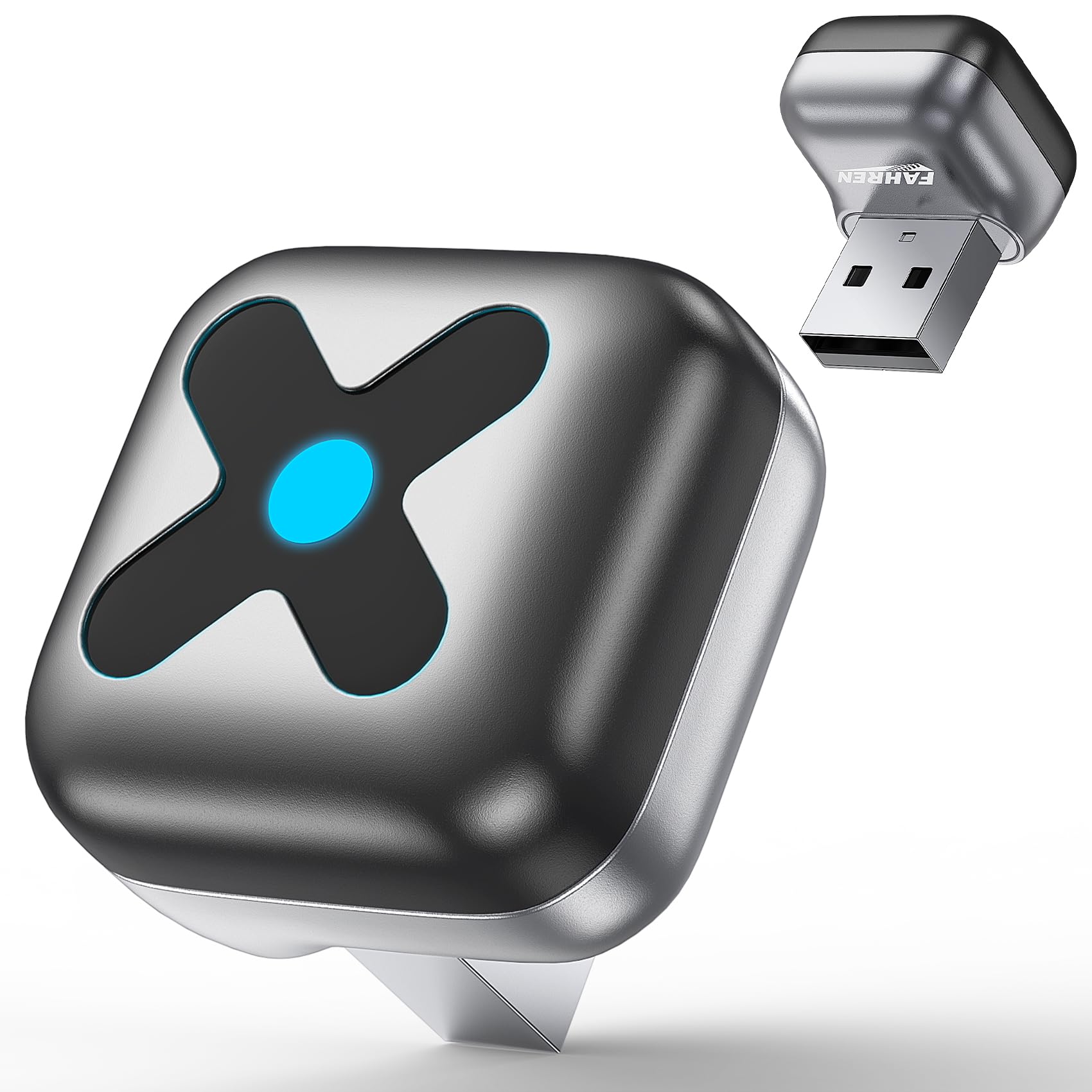 Ultra Mini Android Auto & Carplay Wireless Adapter UK, Latest A9 Chip 5.8GHZ WiFi, 5.4 Bluetooth, 3-5s Auto Connect, USB-C/USB-A/Extension Cable, Compatible with iOS10+, Android 10+, CE/ROHS/FCC