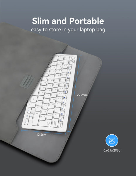 TECKNET 2.4G Wireless Keyboard For Windows/Chrome OS, UK Layout Compact Mini Keyboard, Small Silent Whisper-Quiet Keyboards with 12 months Battery Life (Pink)