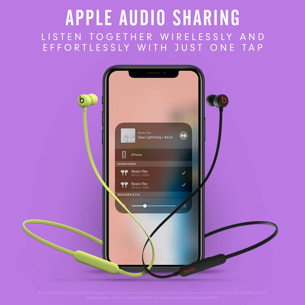 Beats Flex Wireless Earphones – Apple W1 Headphone Chip, Magnetic Earbuds, Class 1 Bluetooth, 12 Hours of Listening Time, Built-in Microphone - Smoke Grey