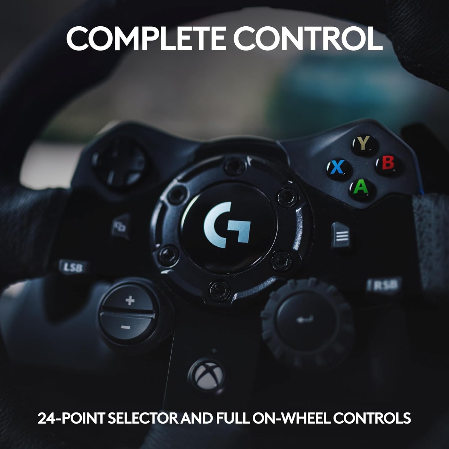 Logitech G G923 Racing Wheel and Pedals, TRUEFORCE up to 1000 Hz Force Feedback, Responsive Pedal, Dual Clutch Launch Control, Genuine Leather Wheel Cover, for Xbox Series X|S|One, PC - Black