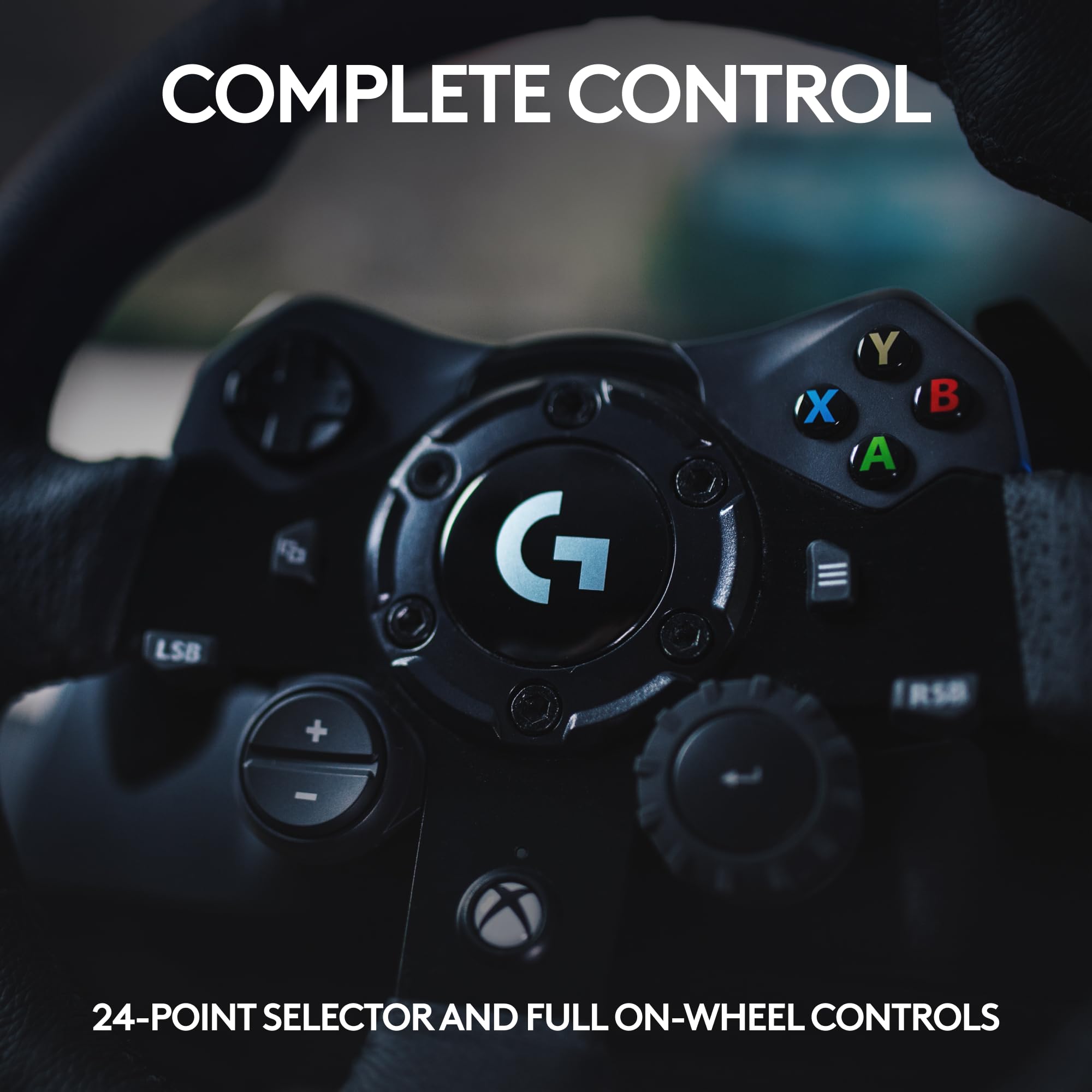 Logitech G G923 Racing Wheel and Pedals, TRUEFORCE up to 1000 Hz Force Feedback, Responsive Driving Design, Dual Clutch Launch Control, Genuine Leather Wheel Cover, for PS5, PS4, PC, Mac - Black