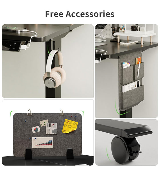 MAIDeSITe Height Adjustable Standing Desk Electric Standing Desk Sit Stand Desk Stand Up Desk with Cable Tray 120 * 60cm Desktop for Home Office