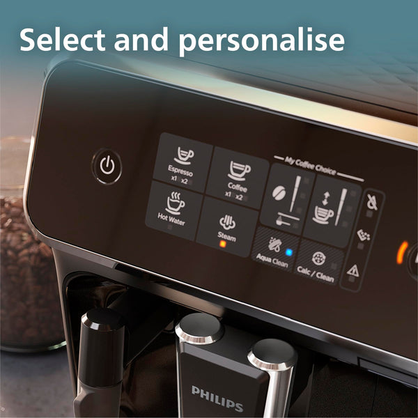 PHILIPS 5400 Series Bean to Cup Coffee Machine – 12 Coffee Varieties, LatteGo Milk Frother, Fastest-to-Clean, Ceramic Grinder, Fully Automatic Espresso & Cappuccino maker – Black, Silver (EP5446/70)