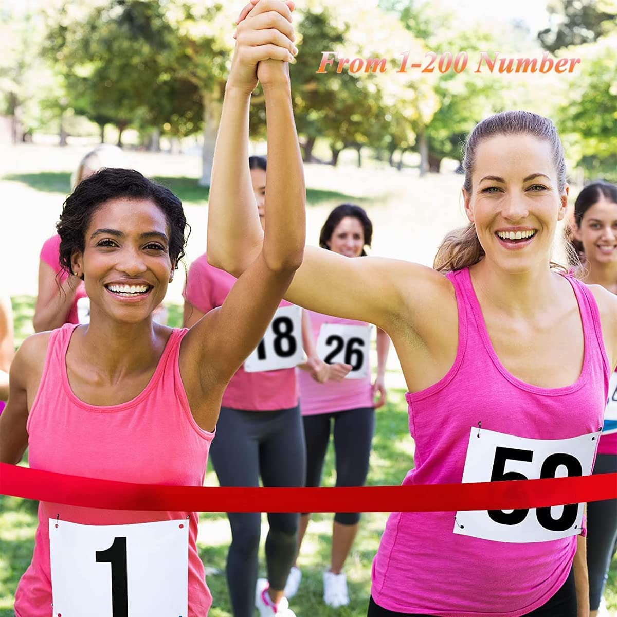 Kyzistn Running Race Bibs Large Numbers with Safety Pins for Marathon Race Events- Tyvek Tearproof Waterproof (7X4Inch 2-100 Numbers)