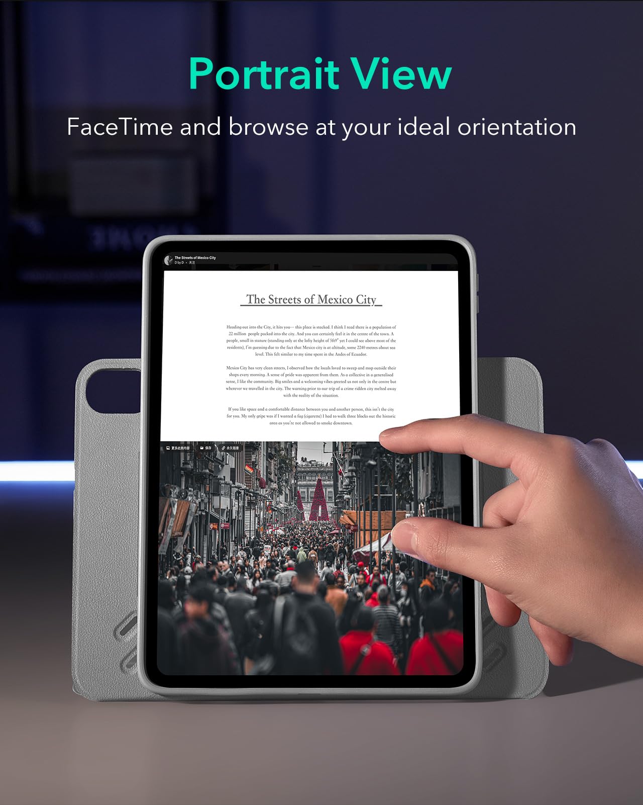 ESR for iPad Pro 12.9 Case (6th/5th Generation, 2022/2021), Removable Magnetic Cover, Adjustable Portrait/Landscape Stand with Raised Display View, 9 Standing Angles, Shift Series, Black