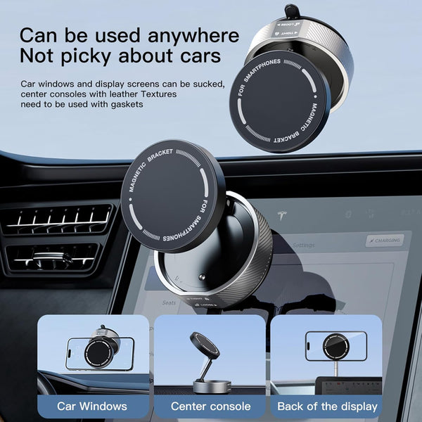 XIANGBIN New Vacuum Magnetic Phone Holder, 360° Rotating Adjustable and Foldable Suction Cup Phone Holders, Stand Magnetic Phone Holder for Car/Gym/Mirror/Smooth Surface