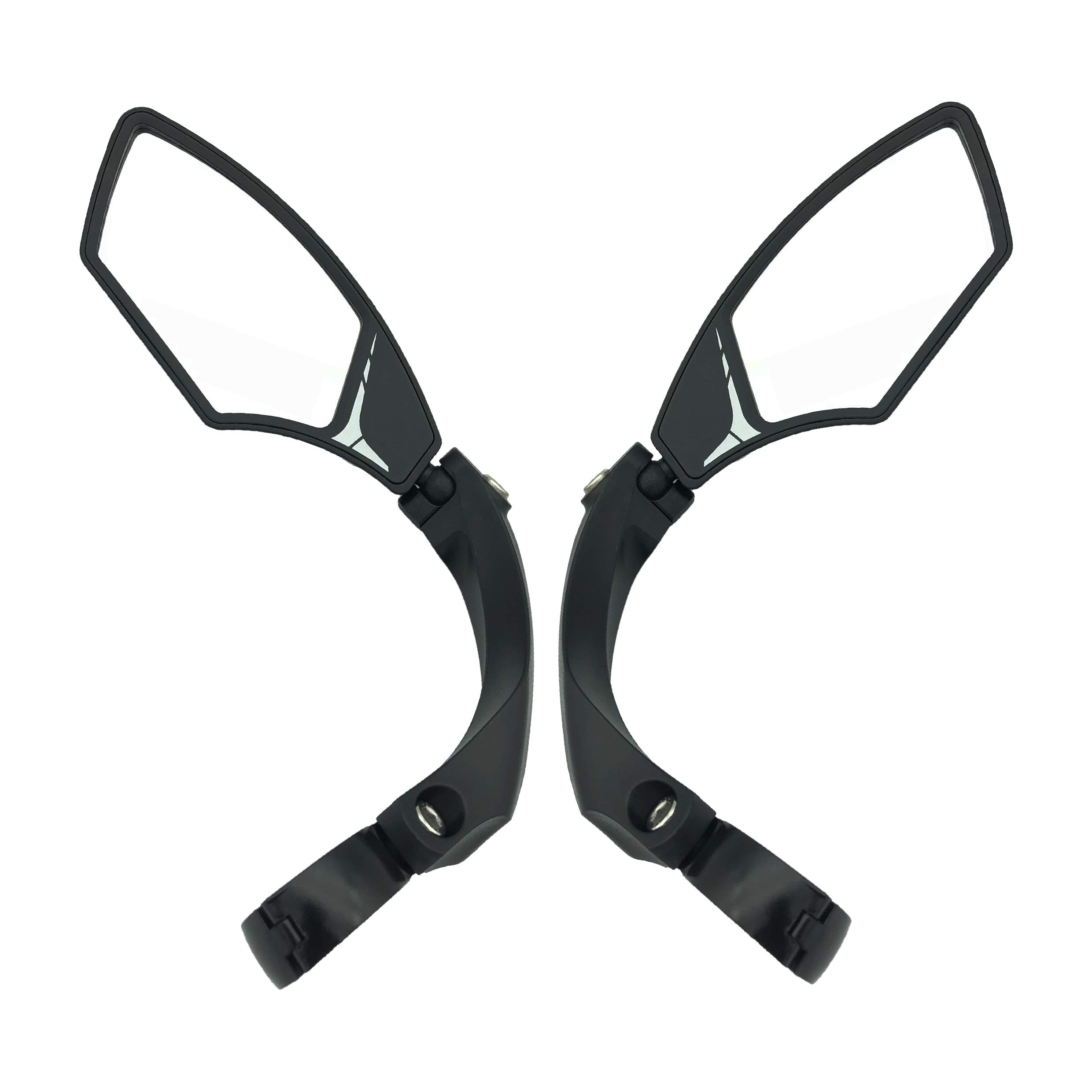 Hafny NEW Handlebar Bike Mirror, HD,Blast-resistant, E-bike Mirror, Glass Lens, HF-MR095 (Silver (1 Pair))