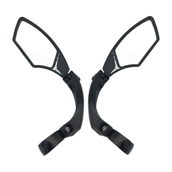 Hafny NEW Handlebar Bike Mirror, HD,Blast-resistant, E-bike Mirror, Glass Lens, HF-MR095 (Silver (1 Pair))