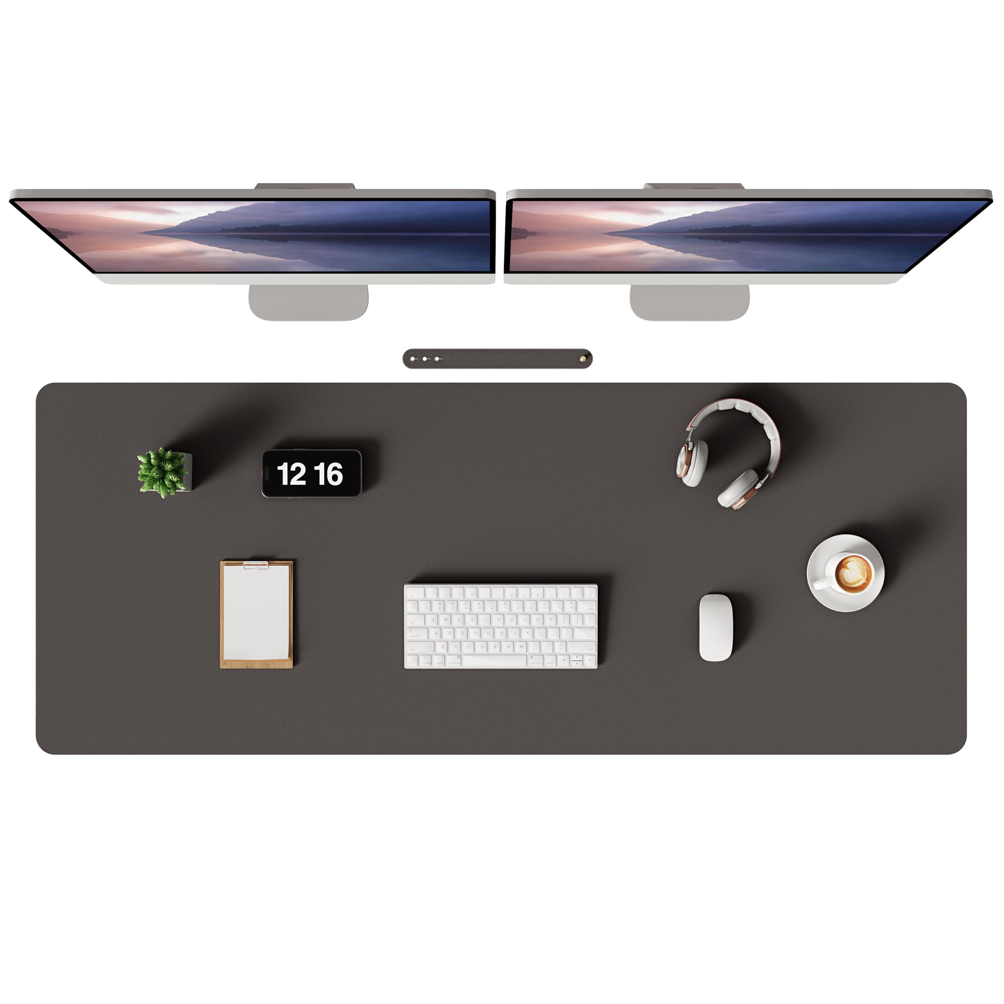 MOLMO Non-Slip Desk Mat, Waterproof Desk Pad Table Protector, Easy Clean Laptop Mat Large Mouse Pad Leather Writing Mat with Suede for Office /Home/Decor (Light Green, 60 x 35 cm)