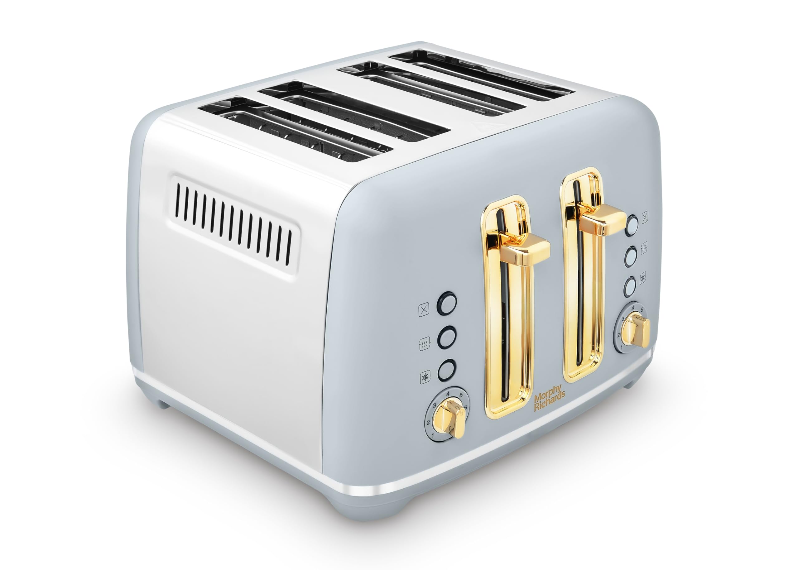 Morphy Richards Accents 4 Slice Toaster, Soft Gold Collection, Variable Browning, Removable Crumb Tray, Cord Storage, Non-slip, 2200W, Ocean Grey,