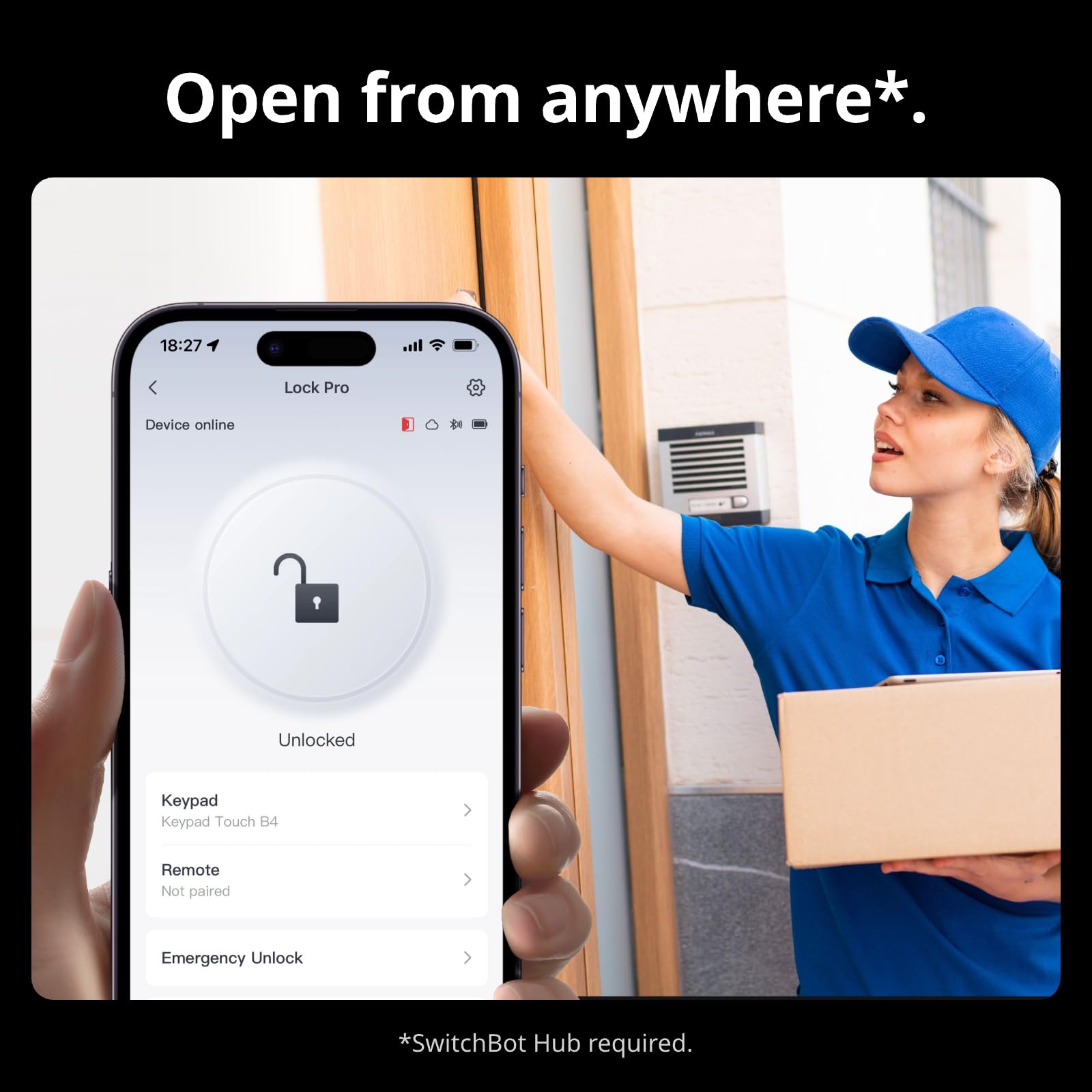 SwitchBot WiFi Smart Lock Pro with Touchscreen Keypad, Fingerprint Door Lock, Smart Door Lock, Fits Your Existing Euro Profile Cylinder, IP65 Weatherproof, Supports Matter, Alexa, Google, IFTTT