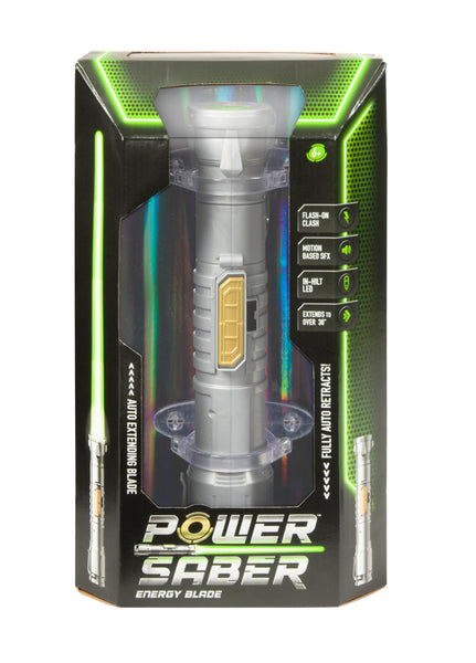 Power Saber: Green | Auto Extending 30" LED Energy Blade | With Motion Based Light and Sound Effects | Recommended Ages 6+