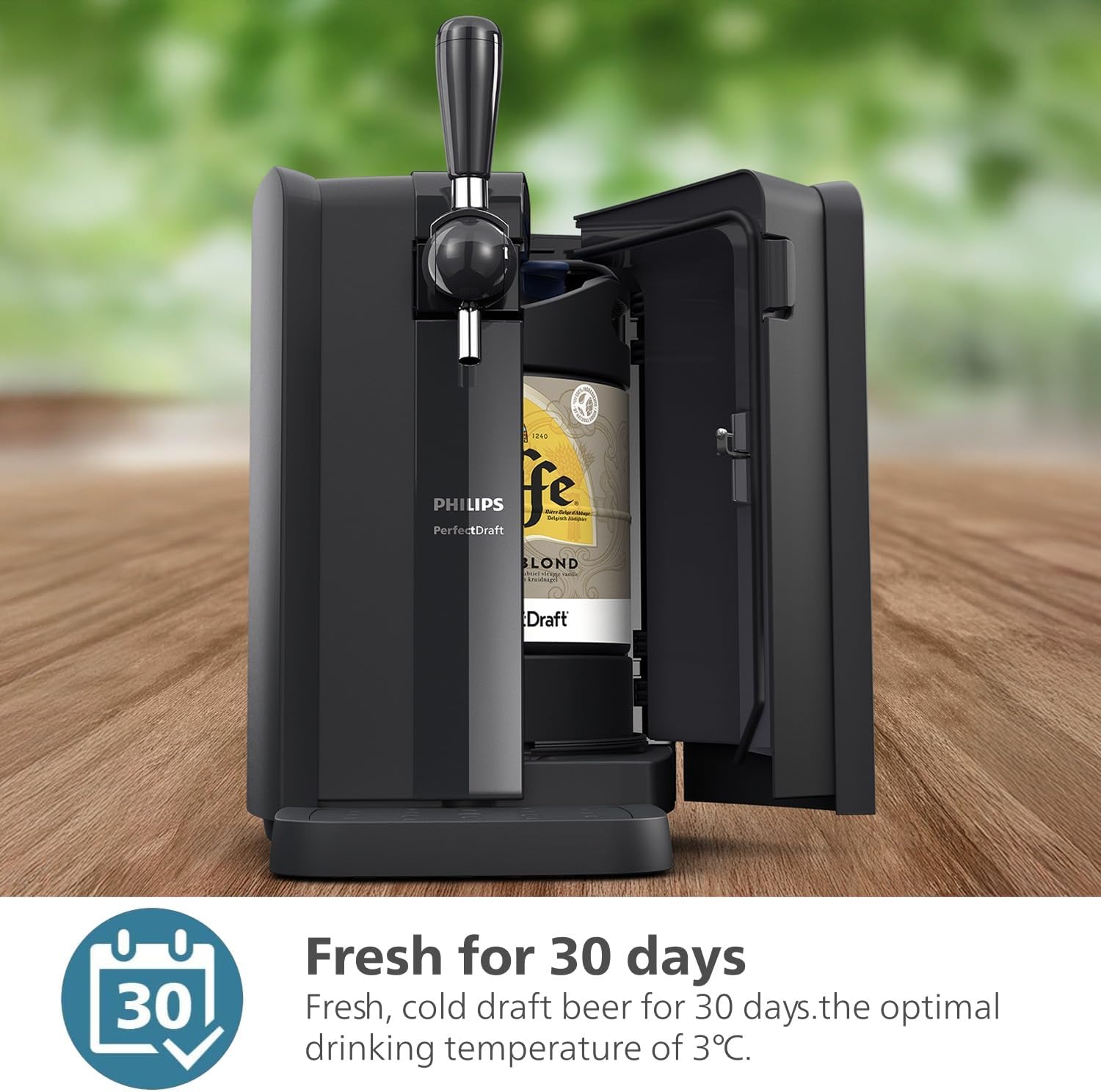 Philips Home Draft Beer Machine 5000 series, PerfectDraft, Fresh cold draft beer at Home, 30 days fresh beer, 3°C, 6L keg, (HD3760/90) [Energy Class A]