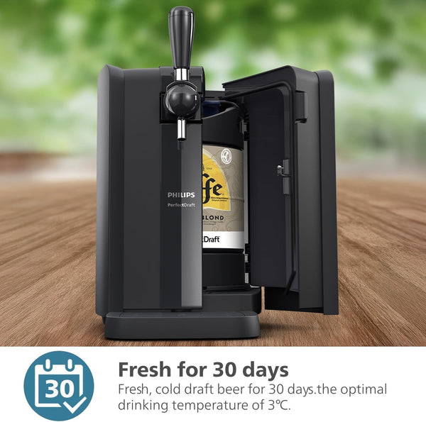 Philips Home Draft Beer Machine 5000 series, PerfectDraft, Fresh cold draft beer at Home, 30 days fresh beer, 3°C, 6L keg, (HD3760/90) [Energy Class A]
