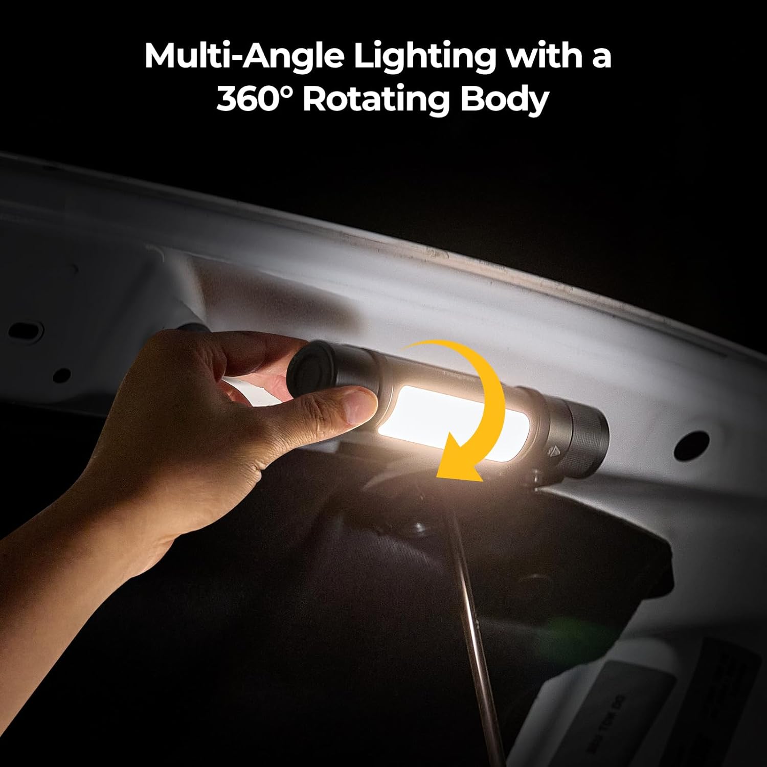 BougeRV FL01 LED Torch 1000 Lumens, Zoomable Flashlight & Side Light Rechargeable, Magnetic Torches Serves as Power Bank, IPX4 Waterproof for Camping, Fishing, Outdoor, Emergency Use