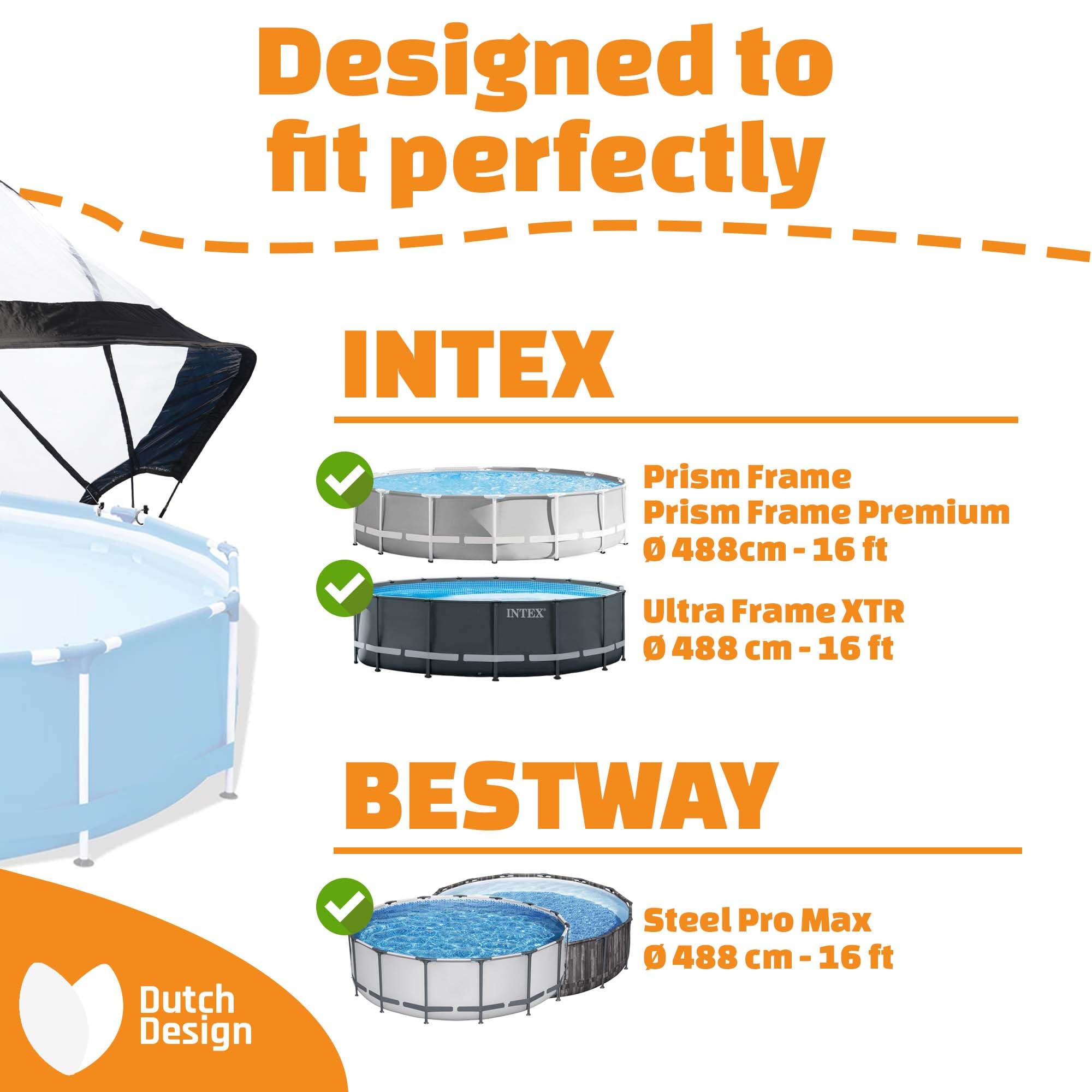 Pool Dome 10 ft - For Intex/Bestway Pools - Keeps Water Warm and Clean - Protects Against Wind and Debris - Excellent Customer Service - Universal Swimming Dome