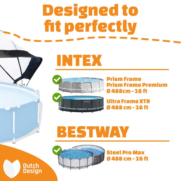 Pool Dome 10 ft - For Intex/Bestway Pools - Keeps Water Warm and Clean - Protects Against Wind and Debris - Excellent Customer Service - Universal Swimming Dome