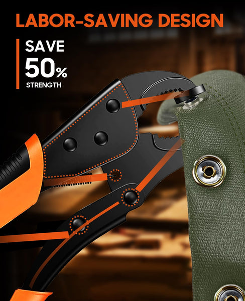 Heavy Duty Snap Fastener Tool Adjustable Vice Grip Snap Setter Tool Includes 40 Sets 15mm Snaps for Boat Cover, Replacing Metal Snaps, Repairing Boat