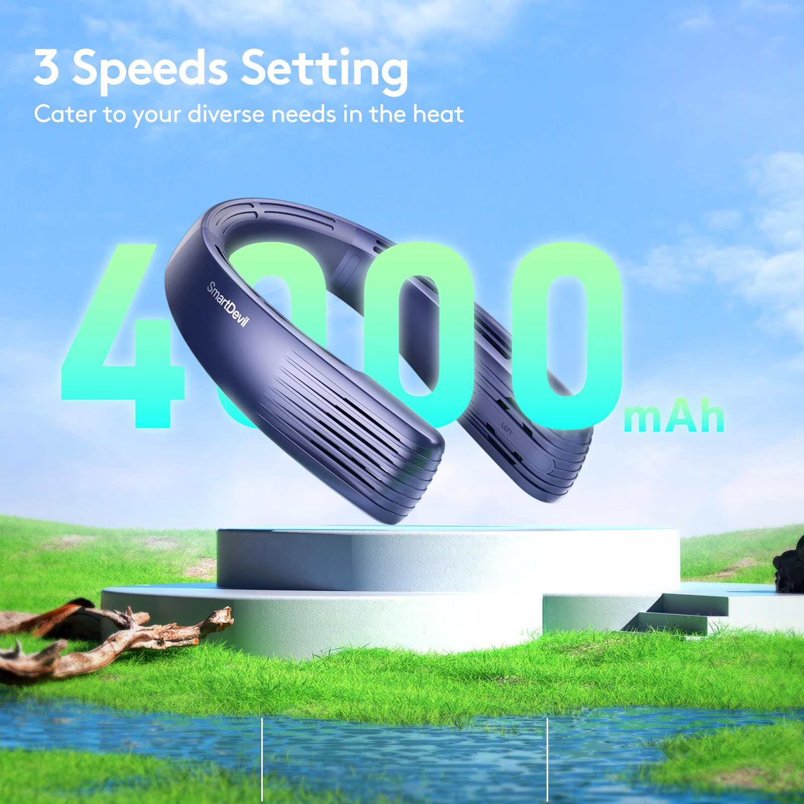 SMARTDEVIL Desk Fan, 3 Speeds Mini Desktop USB Desk Fan, 360° Adjustment Small Personal Table Fan for Home Office Car Outdoor Travel (Black)