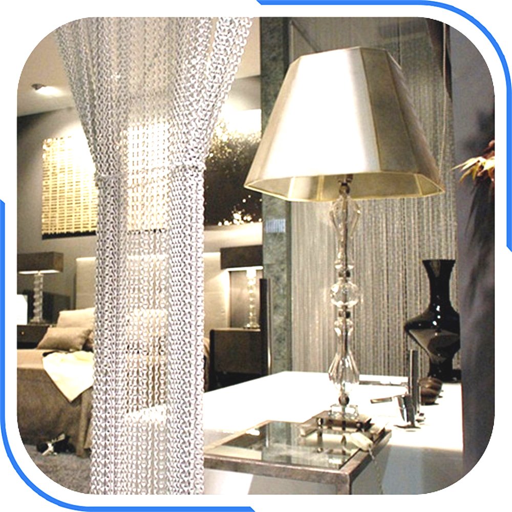 90 * 200cm Aluminium Chain Curtain Roller Blind Fly Insect Blinds Pest Control Screen Curtain for Door Window Home Decoration, Silver