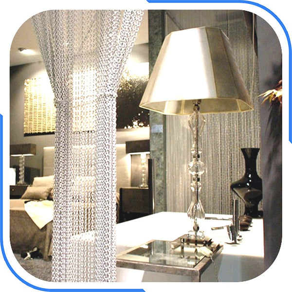 90 * 200cm Aluminium Chain Curtain Roller Blind Fly Insect Blinds Pest Control Screen Curtain for Door Window Home Decoration, Silver