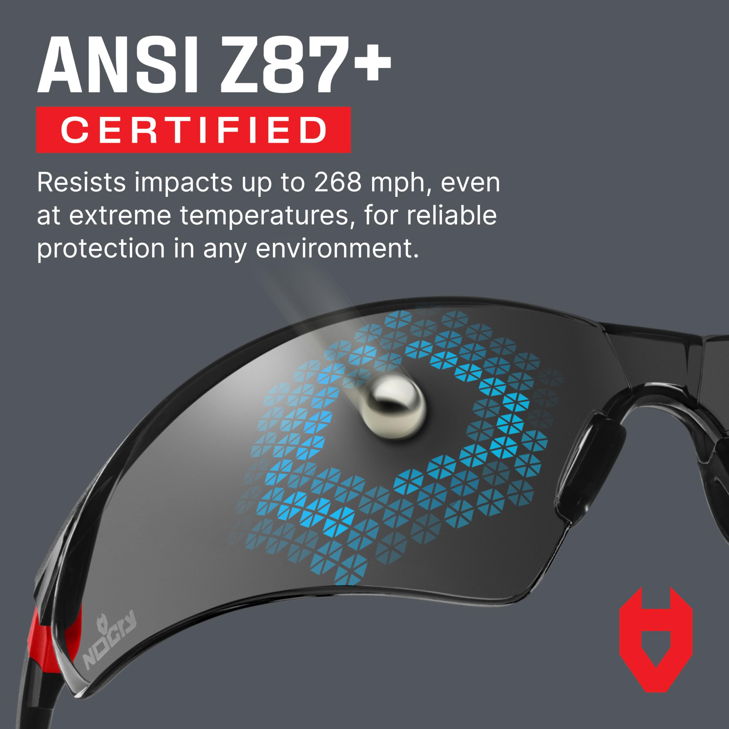 NoCry Clear Safety Glasses for Work with Anti Fog Scratch Resistant Wrap-Around Lenses and Non-Slip Grips, UV Protection. Adjustable Eye Protection Cycling and Squash Glasses with Black & Green Frames