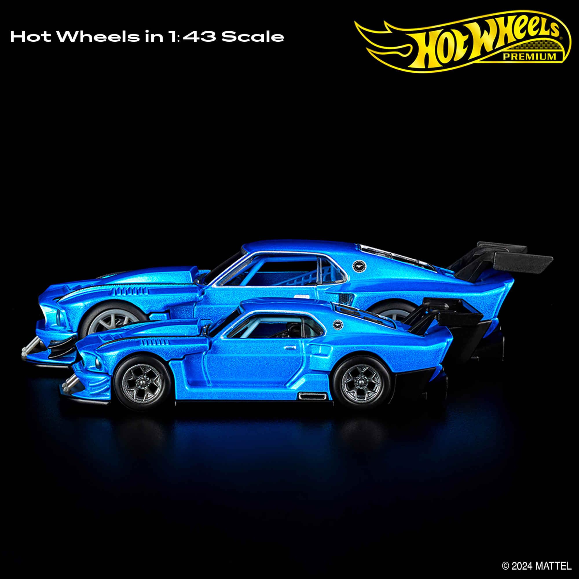 Hot Wheels Premium Ford Mustang, 1:43rd Scale Vehicle, Officially Licensed Replicas for Adult Collectors, Real Riders Tires, Metal/Metal Body & Chassis, HWT04