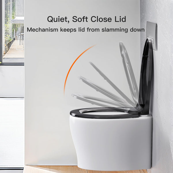 Pipishell Soft Close Toilet Seat, Toilet Seat with Quick Release for Easy Clean, Simple Top Fixing, Standard Toilet Seats White with Adjustable Hinges, O Shape