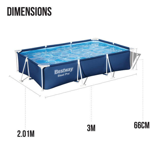 Bestway Steel Pro | Metal Frame Above Ground Pool, Family Outdoor Pool 9.10ft